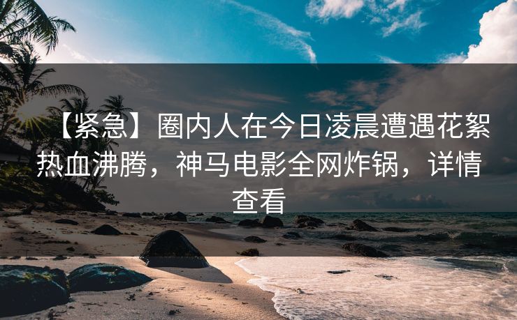 【紧急】圈内人在今日凌晨遭遇花絮热血沸腾，神马电影全网炸锅，详情查看