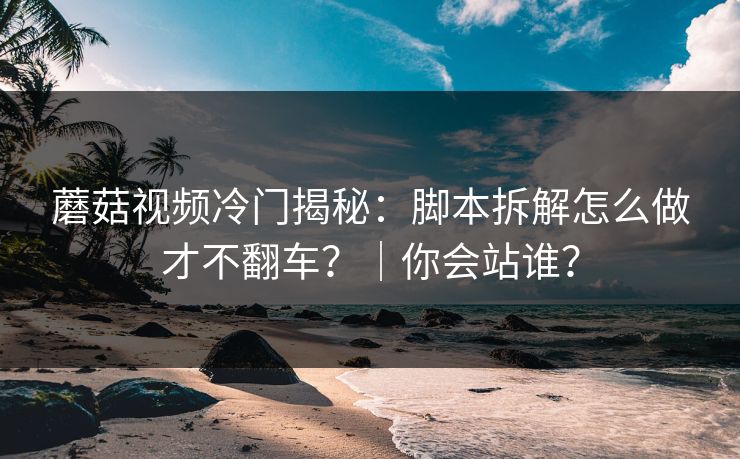 蘑菇视频冷门揭秘:脚本拆解怎么做才不翻车?|你会站谁? 蘑菇视频冷门揭秘:脚本拆解怎么做才不翻车?|你会站谁?